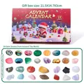 Christmas Advent Calendar with 24 natural gemstones and crystals in festive red box - Regular Style - Tumbled Stones (Red Christmas Box)