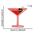 Macro shot of martini glass embroidery patch with precise dimension and weight details - Martini Glass / 18#