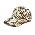 Outdoor leopard print baseball cap for men and women with animal pattern and reinforced brim - M (56-58cm) / Khaki