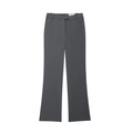 Detalle de pantalones de traje gris oscuro con talle alto, trabillas y diseño acampanado - XS / Gris