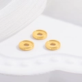 Macro view of gold S925 sterling silver flat round spacer beads for jewelry making - Type A: 6mm Flat Disc (5pcs/bag) / Gold