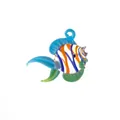 Handmade floating glass tropical fish pendant in blue and orange for aquarium decor - Style 16-Lake Blue Orange White Striped Fish