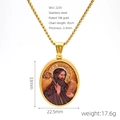 Detailweergave van de Sint-Benedictus hanger met 18 karaat vergulde roestvrijstalen ketting - Heilige Benedictus Stijl (2235)