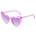 Pink glitter heart-shaped sunglasses with purple gradient lenses for women - Shiny Purple