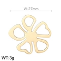 Golden titanium steel cutout five-leaf clover pendant accessory with 27mm width - Hollow Five-Petal Flower-Gold Color(KLJ7678-Z) / 27mm