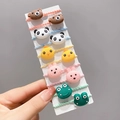Cartoon animal elastic hair ties set with bears and bunnies on a display card - Ribbed Animal 10Pcs Set