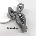 Elegant 13cm bow-shaped matte gray hair claw clip with stylish ribbon design for women - Matte Grey