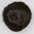 Deep brown synthetic drawstring hair bun with natural texture for elegant styling - 4 (Dark Brown)
