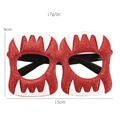 Sparkly red monster mouth Halloween glasses frame with white fangs and 15cm width - Red Mouth Decorative Glasses