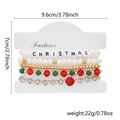 5-piece Christmas beaded bracelet set with Santa theme, pearls, and red faceted beads - 5 Piece Set-Christmas Letters-Red Rhinestone