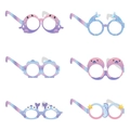 Set of six glittery ocean themed mermaid and sea creature paper party glasses for kids - Mermaid Party Glasses (Style B)