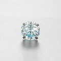 Orecchino con zircone azzurro taglio ottagonale e perno in acciaio al titanio - Blu Mare Chiaro (1 Pezzo)