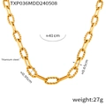 Dettaglio della collana in acciaio al titanio con dimensioni delle maglie e lunghezza 41cm - Collana - Oro