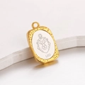 Pendente zodiaco Leone in acciaio inossidabile con bordo dorato e centro in argento - Leone