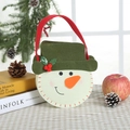 3D snowman felt Christmas gift bag with red handle for festive candy packaging - Cartoon Snowman