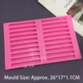 20-cavity pink silicone mold for energy bars and chocolates, 26x17x1.1cm dimensions - 20-Cavity Square Long Bar Mold