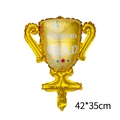 Golden trophy graduation foil balloon with Congrats GRAD text 42x35cm for party decor - Mini Trophy Balloon