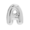 Polished silver metal letter A bubble charm for DIY personalized name bracelets - Silver Letter-A