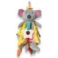 Grey koala plush comforter blanket with yellow texture and white star teething toy - New Yellow Koala Triangular Scarf