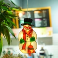 Hanging snowman LED window light with warm glow for festive Christmas home decor - Snowman