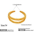 Detail showing 18K gold plated stainless steel ring dimensions and 2.0g weight data - US 7 / Gold Double Layer Hoop