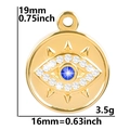 Dimensiones del colgante de ojo turco bañado en oro de 18k con circonitas azules - Colgante Color Oro