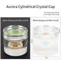 Aurora crystal glass nail art cup with rainbow gradient finish and 6cm diameter size - Aurora Aurora Cylindrical Crystal Cup