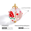 Kerst thema glazen kraal bedeltje met rood-groene stippen voor DIY-halskettingen - Kleurrijke Polkadot Bal (PJ92602)