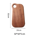 Solid ebony wood cutting board in dark brown finish, size 32x16x2 cm for bread and fruit - Ring Small Board 32*17*2cm