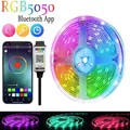 RGB 5050 Bluetooth LED strip lights set with App control and remote for room mood lighting - 1m+Bluetooth APP(12 LEDs/m) / RGB Multicolor