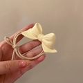 Elastico per capelli beige con fiocco 3D e fascia intrecciata marrone per ragazza - 18# Elastico con Fiocco Beige