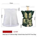 3D vlinder reliëf siliconen mal voor kaarsen met afgewerkte groene wassen kaars - Vlinder Bloem Reliëf A