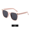 Occhiali da sole quadrati rosa per bambini con lenti scure e logo D in metallo dorato - Montatura Rosa Lente Grigia