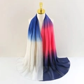 Macro detail of gradient chiffon scarf showing soft draping texture from blue to pink - Blue to Pink and White Gradient (Style 4)