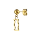 Golden titanium steel ball stud earring with a geometric hourglass cutout pendant - Geometric Hourglass Style (No. 24) / Gold
