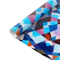 Abstract geometric gift wrapping paper with purple and blue triangle pattern - Colorful Geometry