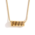 Collar minimalista de acero inoxidable chapado en oro de 18K con colgante de resorte - Collar con colgante de resorte en espiral (N3290) / Dorado