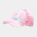 Pink and light blue tie-dye baseball cap with a classic curved brim for sun protection - Pink Light Blue Cloud Tie-Dye (Color 21#)