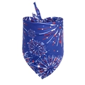 Detail of blue Independence Day dog bandana with red and white fireworks pattern print - Fireworks