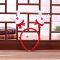 Christmas reindeer antler headband with plush white deer decor and red satin bows - Deer Spring Headband
