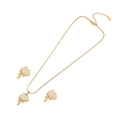 Set gioielli a nuvola con ciondolo a nappa e orecchini in acciaio dorato - Set di Collana e Orecchini d'Oro (1#)