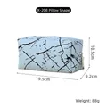 Blue marble PU makeup bag with pillow shape, dimensions 19.5x9.2x10.5cm and silver zipper - X-208 Pillow Shape Blue