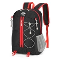 Outdoor hiking backpack in black and red with 45-degree view on white background - 56-75L / Black