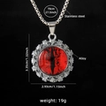 Collar de acero inoxidable con colgante de ojo turco rojo y especificaciones - Ojo Turco Rojo (A1183)