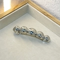 Elegant glossy silver beaded spring hair clip with minimalist metal spheres - Round Silver