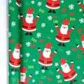 Green Christmas wrapping paper roll featuring Santa Claus patterns and Ho Ho Ho text - Christmas Hug