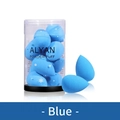 Blue mini teardrop makeup sponges set with snowflake pattern in transparent canister - 10 Pcs/Jar - Blue (12)