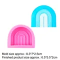 U-shaped arch silicone candle mold in pink and blue for DIY scented wax crafts - Small B284 Arch / Pink