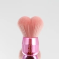 Pink heart-shaped makeup brush with metallic pink handle for blush and powder application - Heart-shaped Mushroom Brush Light Brown / Tan