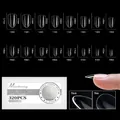 Size chart showing 16 dimensions for 320pcs clear soft gel almond false nail tips set - Almond Short (10#320pcs)